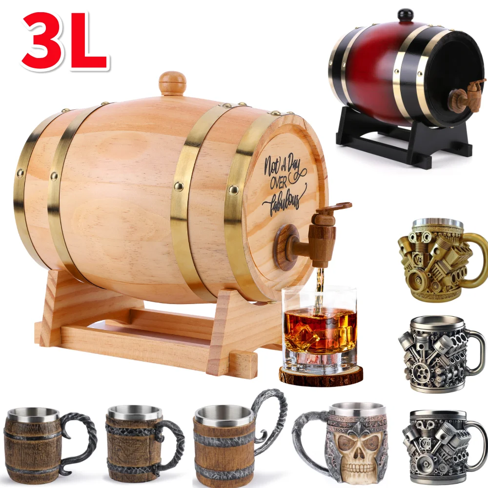 Wine Beer Tequila - 3L Houten Whiskyvat met Standaard Bung