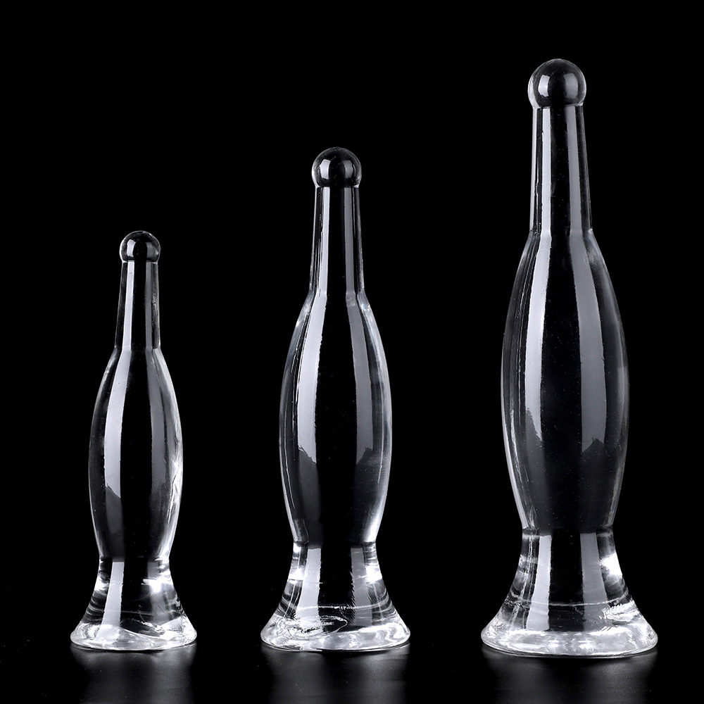 Wine Bottle Size - Kristallen wijnflesvormige zachte TPE anale plug