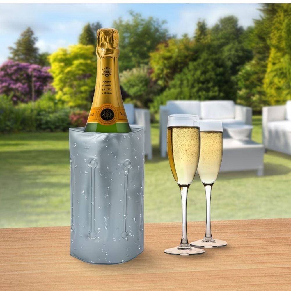 Wine Chiller Sleeve - Herbruikbare wijnkoeltas grijs snelkoelende geïsoleerde wijnkoelerhoes