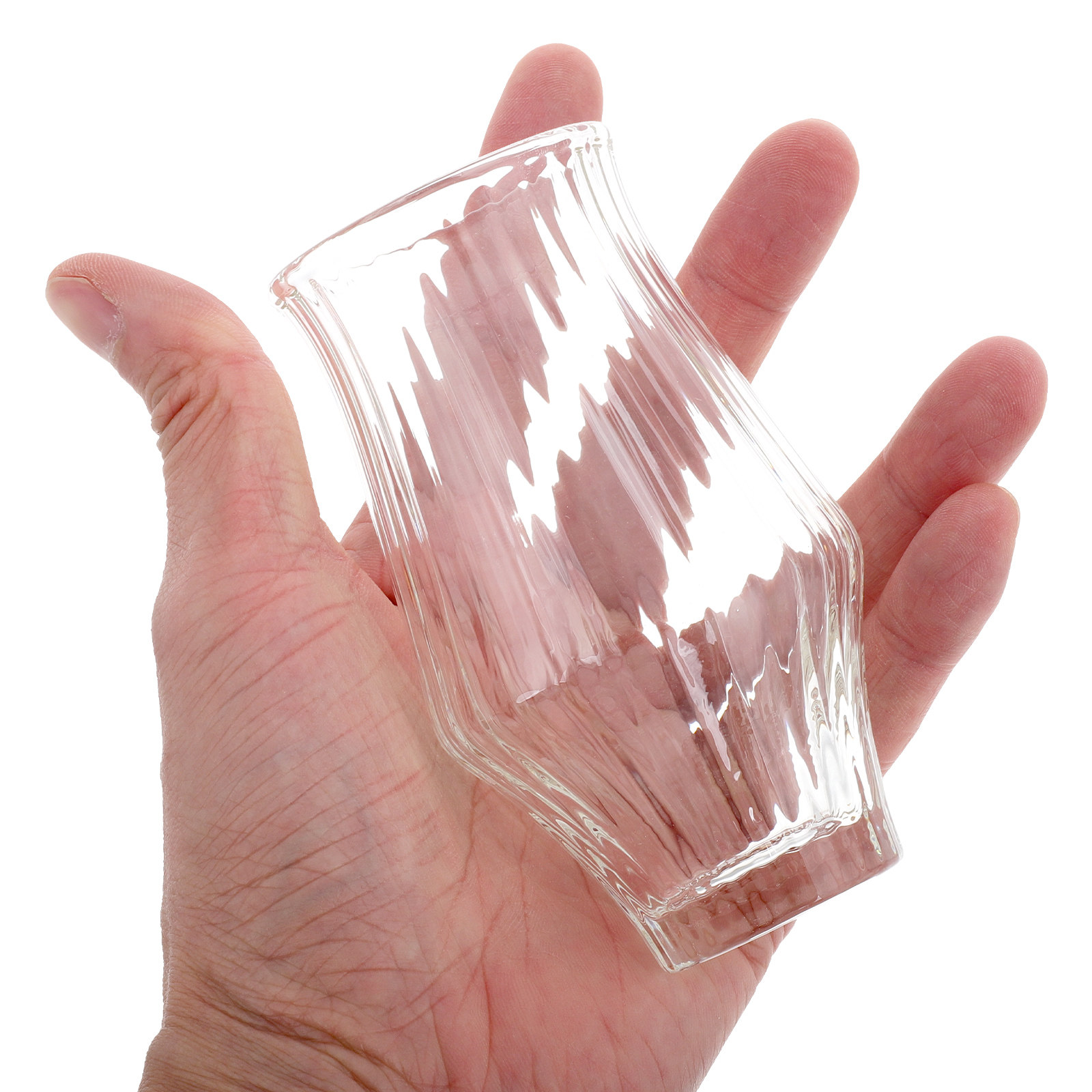 Wine Beer Coffee Drink - Glazen koffiekop met geribbeld design, helder,
