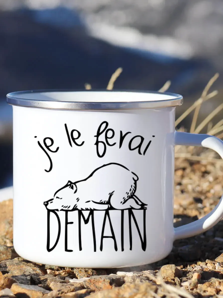 Leuke Emaille Koffiemok Frans  - Wine Beer Coffee Drink recensie en prijs