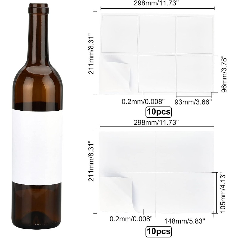 20 Vellen/100 Stuks Blanco Wij - Wine Bottle Size recensie en prijs
